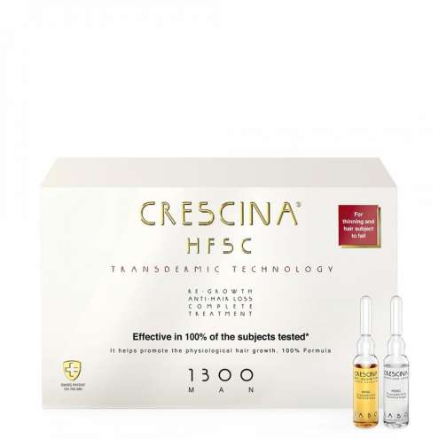 CRESCINA Transdermic HFSC 1300 Man - Комплексное лечения от выпадения волос, 40 ампул х 3,5 мл